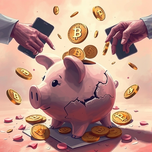 交友軟體假帳號搶走 USDT 錢幣的破碎存錢筒詐騙藝術圖