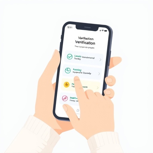 使用者透過手機操作 Pi 幣 KYC 驗證步驟的介面圖示,顯示清晰圖標與驗證流程