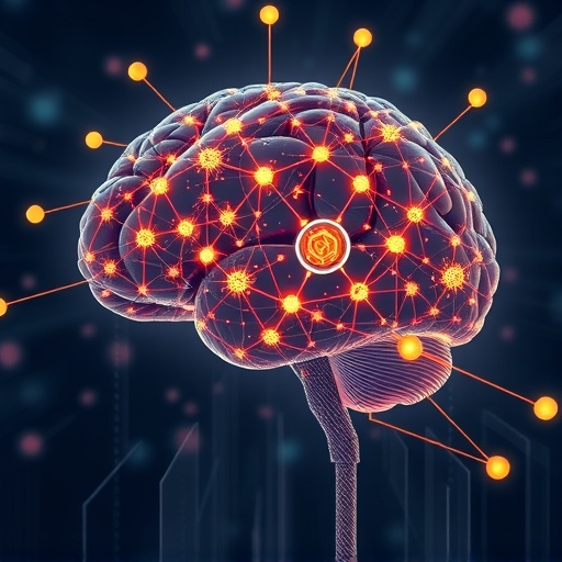 Bittensor 去中心化 AI 全球大腦由互聯神經元構成的數位腦部示意圖