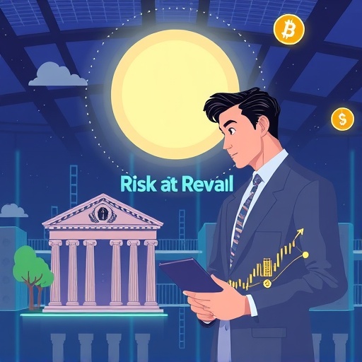 謹慎投資者比較傳統銀行與加密交易所 USDT 定存風險報酬的數位圖示