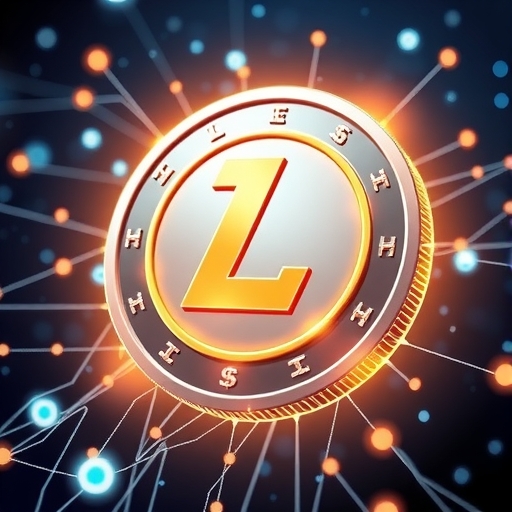 萊特幣 LTC 數位白銀發光銀幣圖示，展示快速交易與低手續費的區塊鏈網路背景