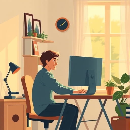 在家用電腦上愉快挖門羅幣的台灣用戶插圖，展示 CPU 挖礦的去中心化優勢