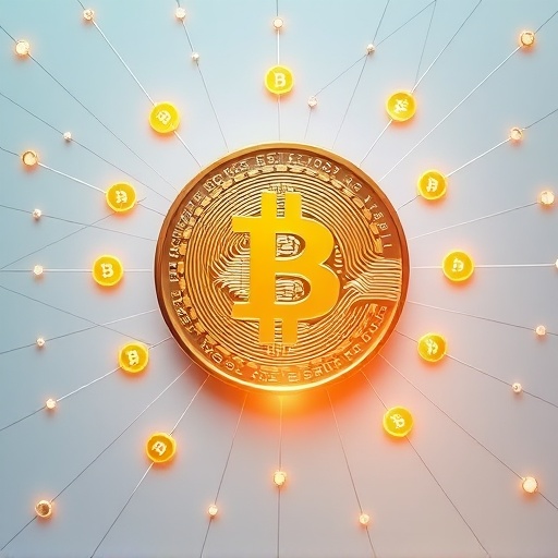 POL 數位貨幣成長擴張示意圖，周圍環繞網路線條象徵生態發展