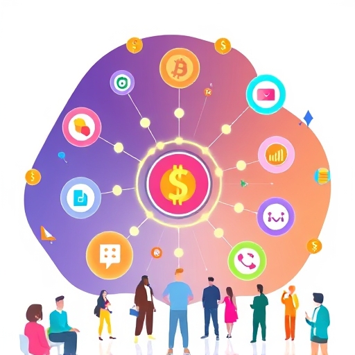 Sky DeFi 生態系統穩定幣金融服務彩繪插圖