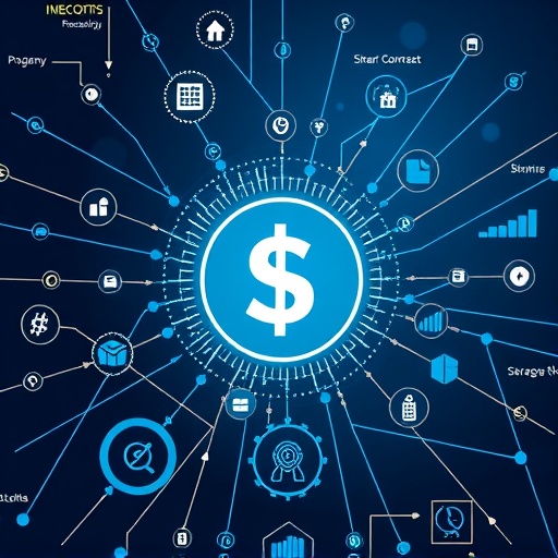 World Liberty Financial USD (USD1) 穩定幣智能合約與金融工具互聯的視覺隱喻，展現清晰可靠的數位美元核心