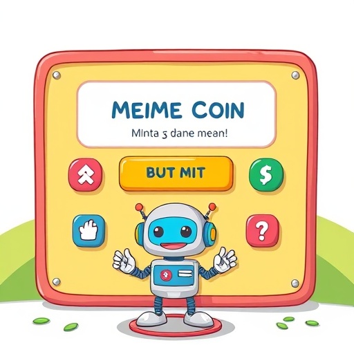 Pump.fun 簡易用戶介面發行迷因幣的趣味插圖，展示遊戲化操作流程