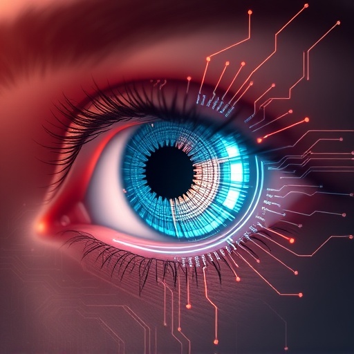 Worldcoin 虹膜掃描技術與發光的數位虹膜圖像，象徵 World ID 在 AI 時代的人類身份驗證