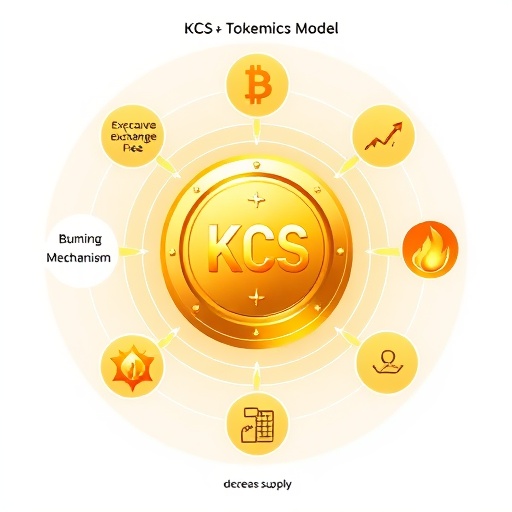 KCS 代幣經濟學模型視覺化插圖，展示回購銷毀與供應減少機制
