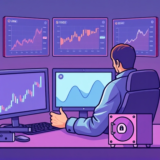 幣安合約交易自信投資者決策圖示，管理風險與趨勢圖表的數位控制台