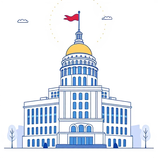 波克夏海瑟威投資 Nubank 的插圖，展示標誌性建築融入數位銀行介面與加密交易圖示，強調數位銀行商業模式