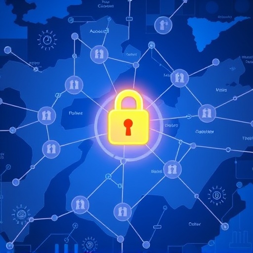 楓之谷M 玩家帳號安全措施俯視地圖插圖，閃爍鎖頭圖示