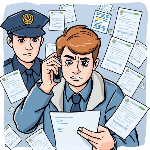 遭遇 USDT 詐騙報案示意圖，擔憂者打電話給警方並展示交易證據