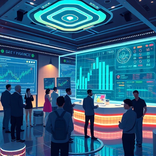 HTX 交易所未來加密貨幣交易平台與去中心化社區治理示意圖