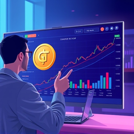 用戶操作 GateToken GT 交易介面圖示，螢幕顯示成長圖表與 GT 幣，象徵投資潛力與數位交易體驗