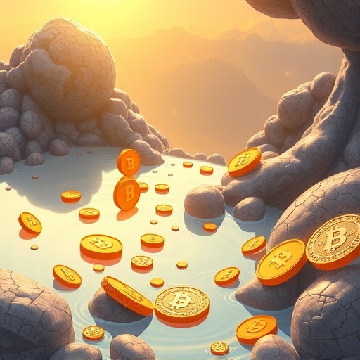 虛擬貨幣多樣獲利機會插圖，包括質押挖礦與流動性池的黃金光芒場景