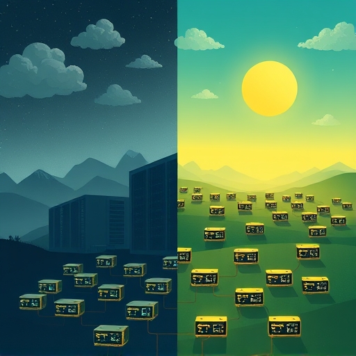 去中心化 GPU 網路對比中心化伺服器的效率圖示