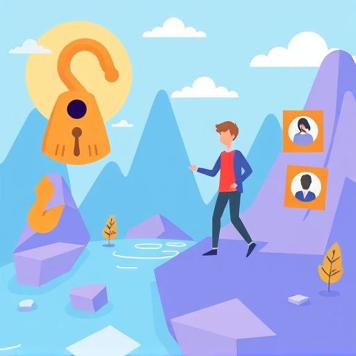 用戶自信避開幣安詐騙陷阱示意圖，繪製數位景觀中閃躲釣魚鉤及假客服圖示，強調安全防範與警惕心態