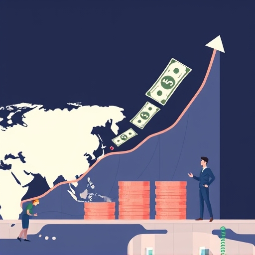 財務成長圖表顯示大額 USDT 國際轉帳與稅務合規的風格化插圖，適合台灣投資者參考