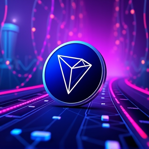 TRC20-USDT 數位美元穩定幣在波場區塊鏈高速公路上的示意圖