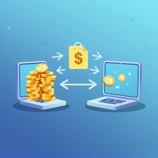 數位幣在兩個交易所間轉移的插圖，箭頭連接並附折扣標籤，展示 MAX 交易所與幣安手續費比較與效率